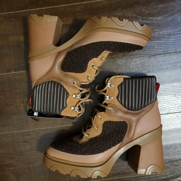 NEW Sorel Boots Brex Cozy Womens 9 Chocolate Brown Cozy Sherpa Faux Fur Modern - Picture 2 of 9